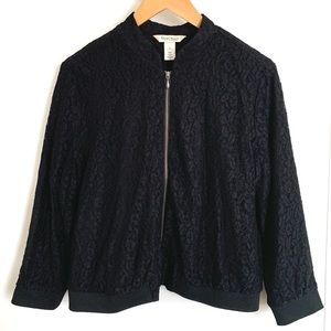 White House Black Market Lace Bomber Jacket